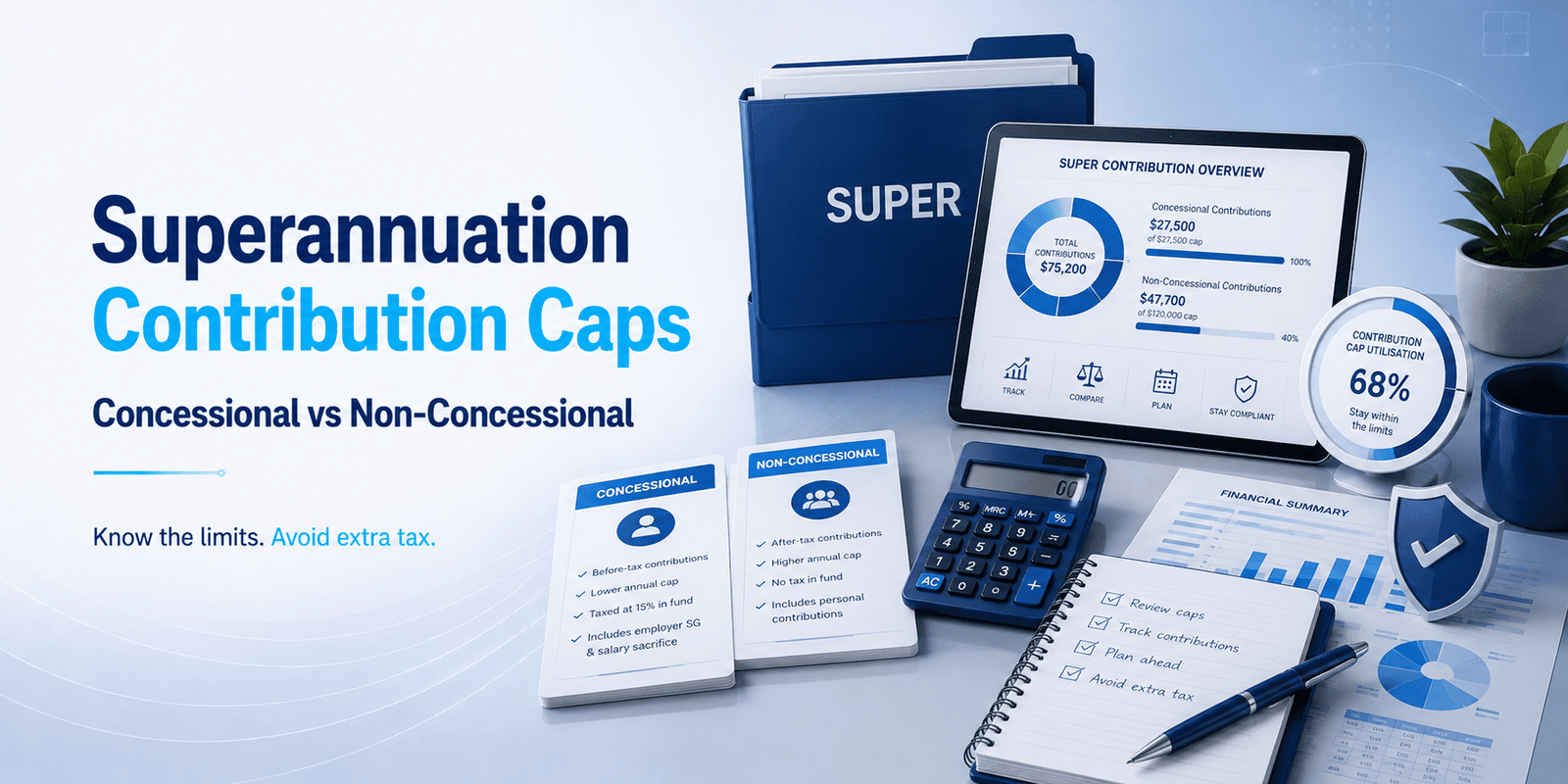 Superannuation Contribution Caps: Concessional vs Non-Concessional, and What Happens If You Go Over